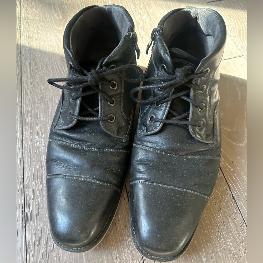 Steve Madden Johnny Leather Boots in Black Size 7